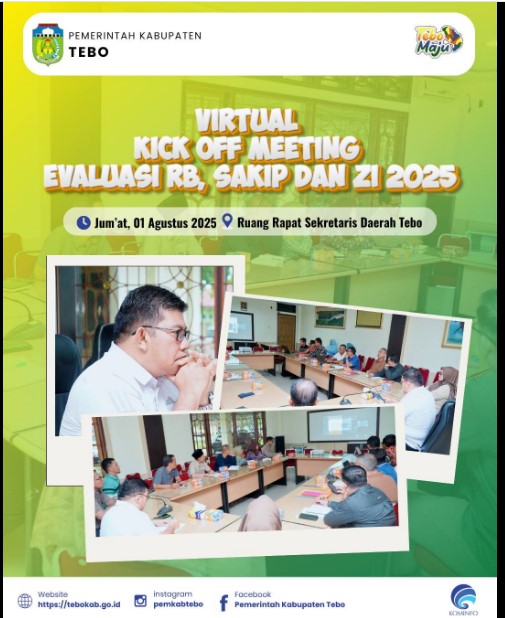 Pemkab Tebo Ikuti Virtual Kick-Off Meeting Evaluasi RB, SAKIP, dan ZI Tahun 2025